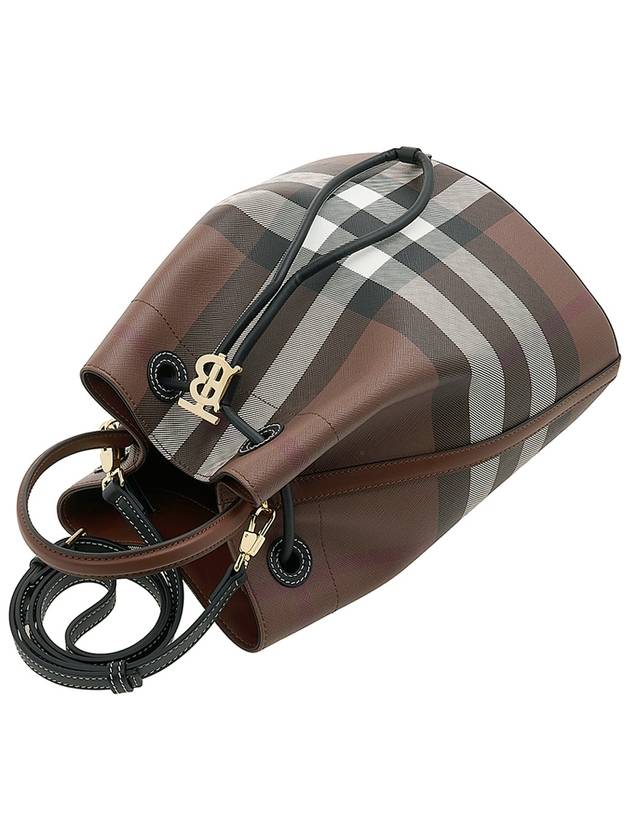 Small TB Bucket Bag Dark Birch Brown - BURBERRY - BALAAN 5