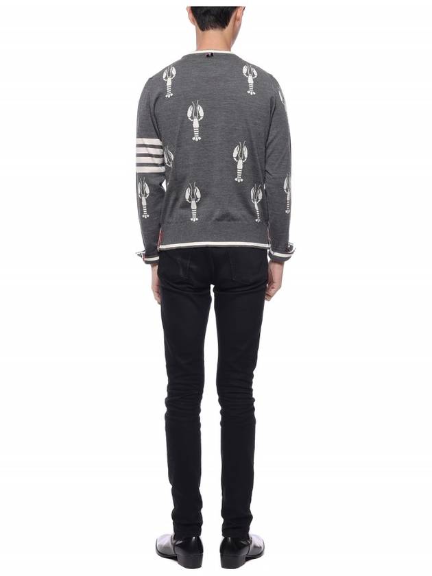 Lobster Merino Crew Neck Knit Top Grey - THOM BROWNE - BALAAN 6