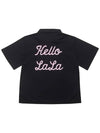 Hello Lala Zip-Up Polo Shirt Black - LALA SMILE - BALAAN 5