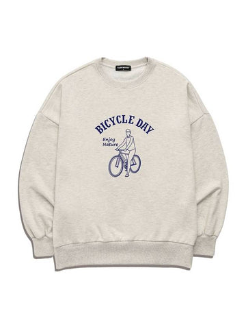 BICYCLE DAY Overfit Sweatshirt VLS0030 Oatmeal - VANN WORKS - BALAAN 1