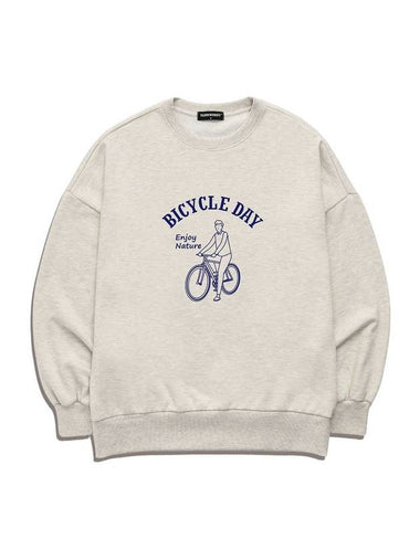 Bicycle Day Overfit Sweatshirt Oatmeal - VANN WORKS - BALAAN 1