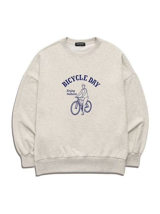 BICYCLE DAY Overfit Sweatshirt VLS0030 Oatmeal - VANN WORKS - BALAAN 1