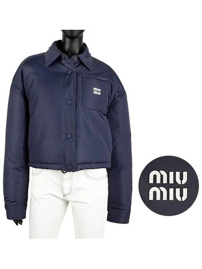 Logo Cropped Down Padding Navy - MIU MIU - BALAAN 2