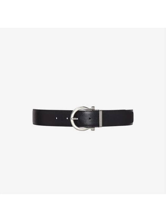 Ferragamo Reversible Adjustable Gancini Belt Black Hickory 679781 675140 - SALVATORE FERRAGAMO - BALAAN 2