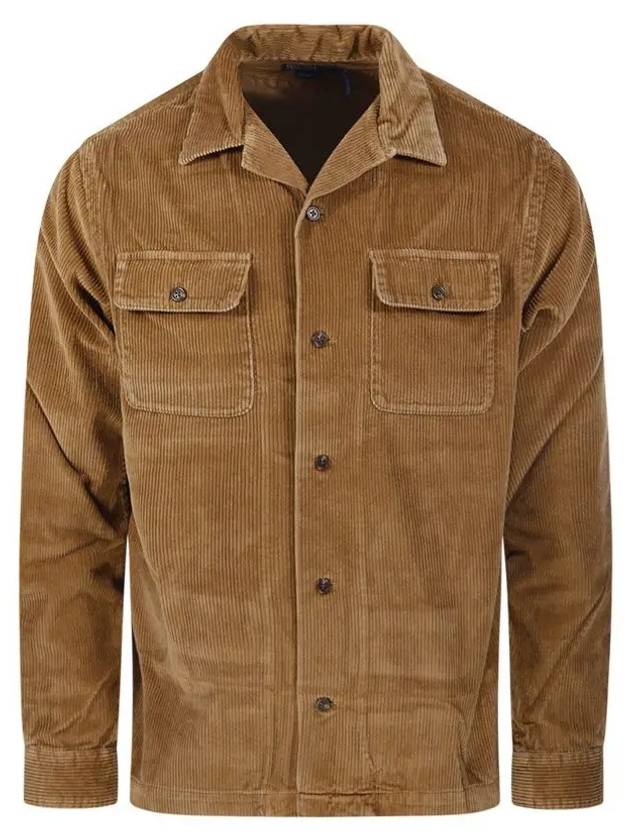 Corduroy Cotton Shirt Camel - POLO RALPH LAUREN - BALAAN 2