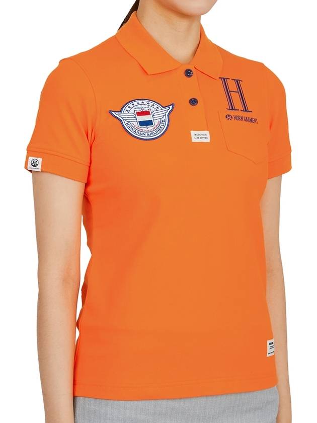 Airlines 40's Polo Short Sleeve T-Shirt Orange - HORN GARMENT - BALAAN 4