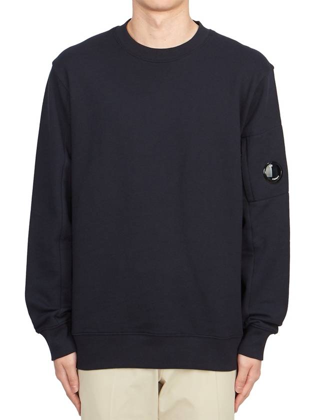 Diagonal Raised Fleece Sweatshirt Navy - CP COMPANY - BALAAN 2