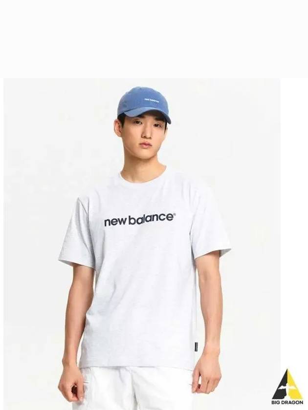 NBNEE31113 UNI Essential Lettering Logo Short Sleeve T Shirt LGRAY - NEW BALANCE - BALAAN 1