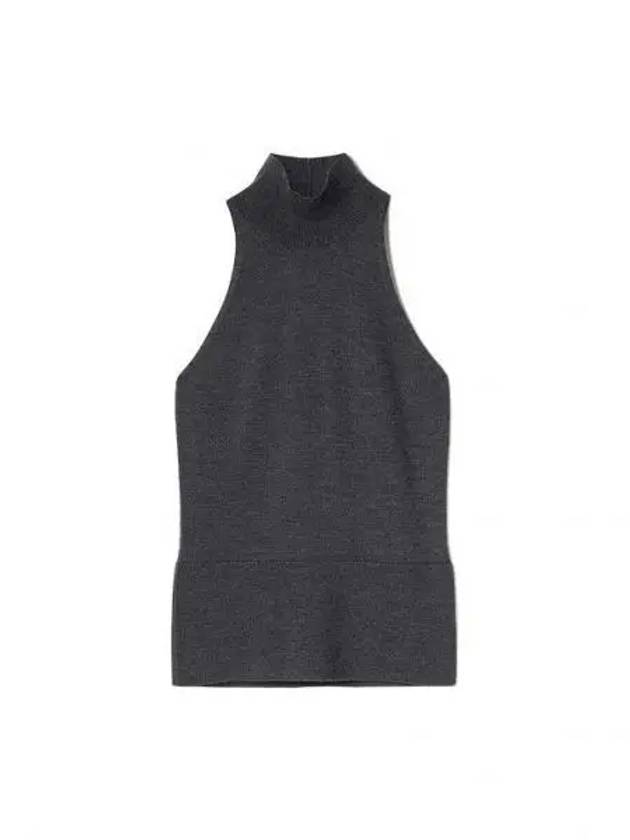 Sleeveless knit turtleneck dark gray - TOTEME - BALAAN 2