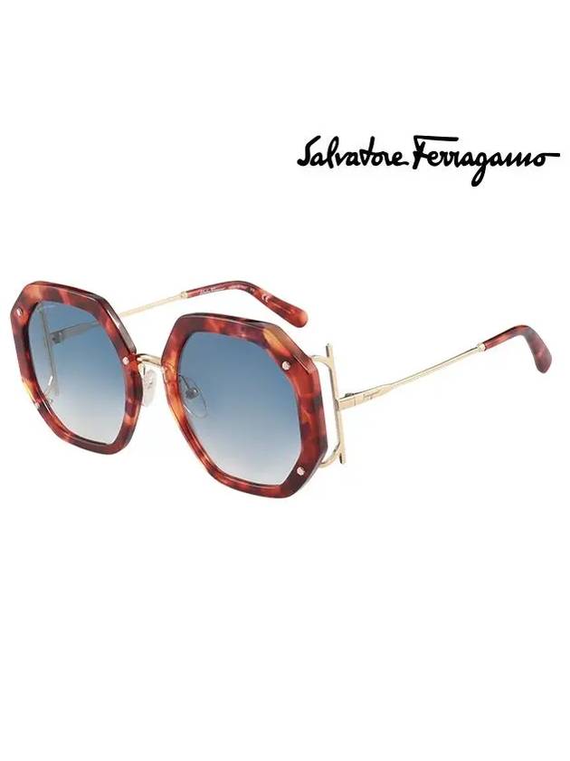 Eyewear Geometric Sunglasses Brown - SALVATORE FERRAGAMO - BALAAN 2