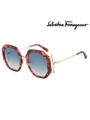 Eyewear Geometric Sunglasses Brown - SALVATORE FERRAGAMO - BALAAN 1