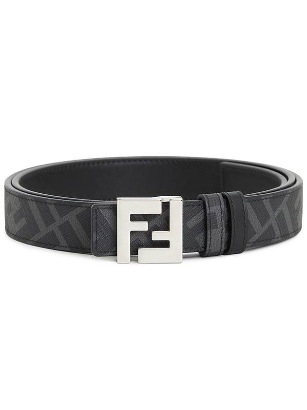 FF Squared Leather Belt Black - FENDI - BALAAN 3