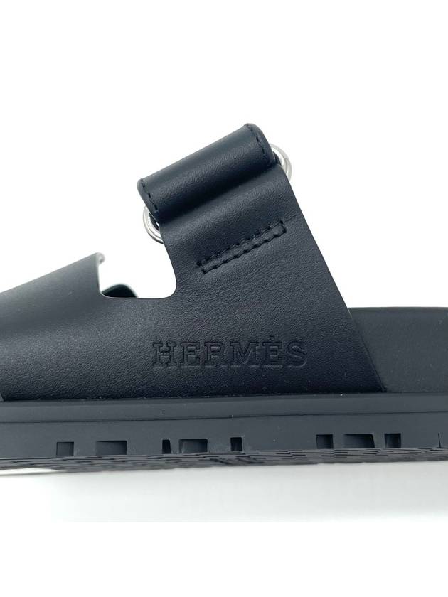 Chypre Calfskin Sandals Black - HERMES - BALAAN 9