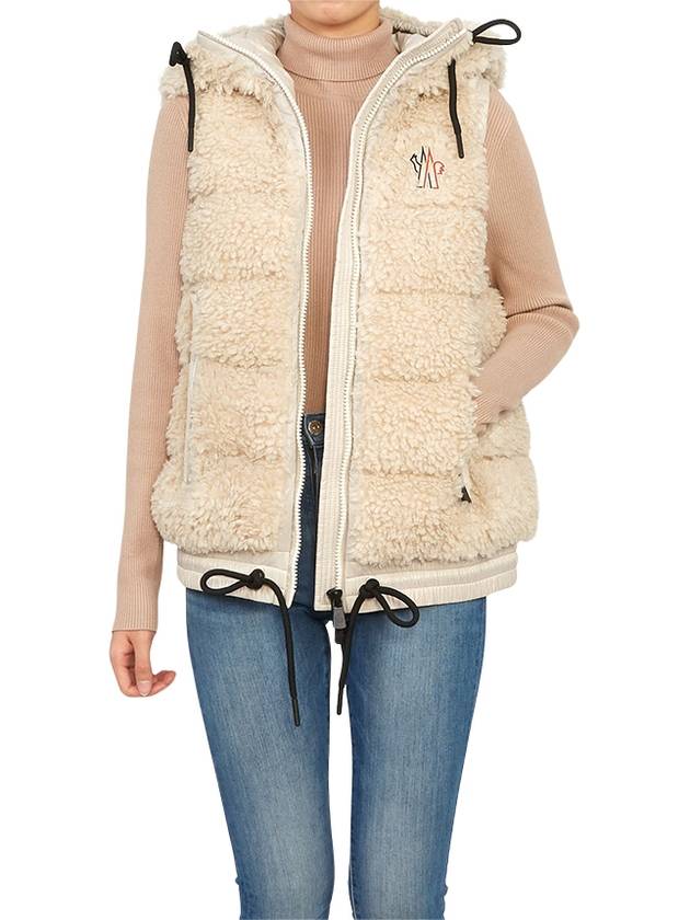 Grenoble Logo Down Vest Cream - MONCLER - BALAAN 8