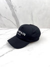 Women's Paris Logo Cotton Ball Cap Black CF1XA015 CB24EAB - BALMAIN - BALAAN 4