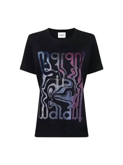 ENNA Glitter Logo Short Sleeve T-Shirt Black - ISABEL MARANT - BALAAN 2