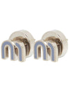 Enameled Metal Earrings Grey - MIU MIU - BALAAN 3