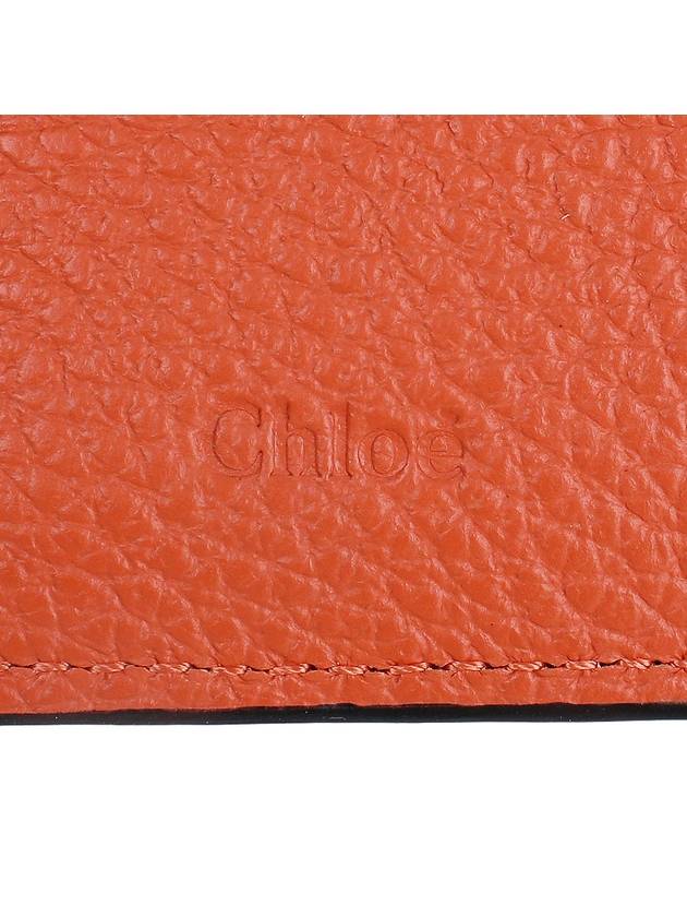 Alphabet Grain Leather Flap Small Half Wallet Orange - CHLOE - BALAAN 8