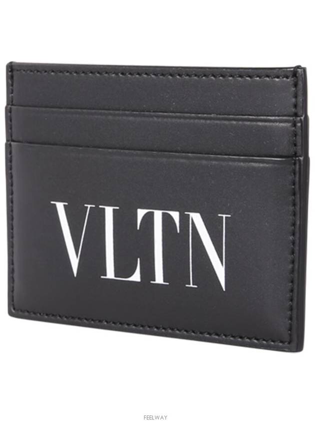 VLTN Logo Two-Tier Card Wallet Black - VALENTINO - BALAAN 3