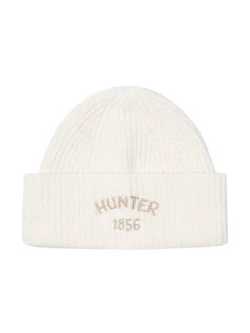 Rib Knit Cashmere Beanie Ivory HBW0006CHZIVO - HUNTER - BALAAN 1