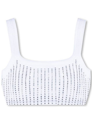 The Attico Cropped Top With Glistening Applications, Women's, White - THE ATTICO - BALAAN 1