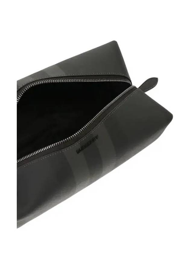Allover Check Strap Pouch Clutch Bag Charcoal - BURBERRY - BALAAN 4
