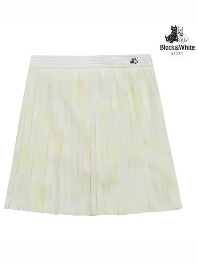 printed pleated skirt 4043LZSPYELLOW - BLACK&WHITE - BALAAN 1