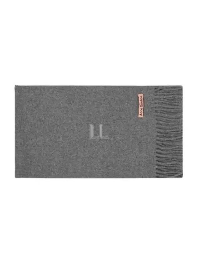 Wool Fringe Muffler Grey Melange - ACNE STUDIOS - BALAAN 2