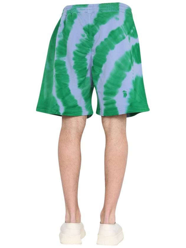 Men's Logo Tie Dye Bermuda Shorts Green - MSGM - BALAAN 5