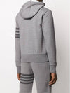 Men's Diagonal Armband Loopback Relaxed Fit Zip Up Hoodie Grey - THOM BROWNE - BALAAN 6