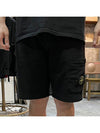 Wappen Patch Pocket Drawstring Shorts Black - STONE ISLAND - BALAAN 3