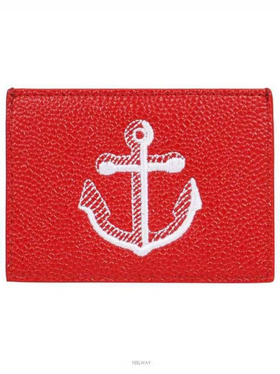 Men's RWB Tab Anchor Card Wallet Red - THOM BROWNE - BALAAN 2