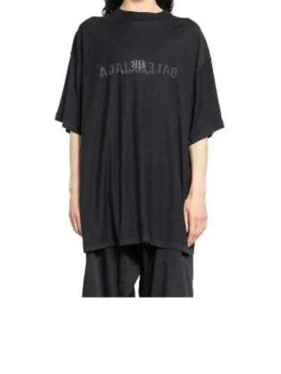 Logo Print Short Sleeve T-Shirt Black - BALENCIAGA - BALAAN 2