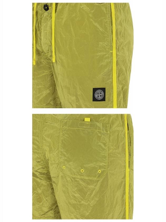 Logo Patch Nylon Metal Swim Shorts Lime - STONE ISLAND - BALAAN 6