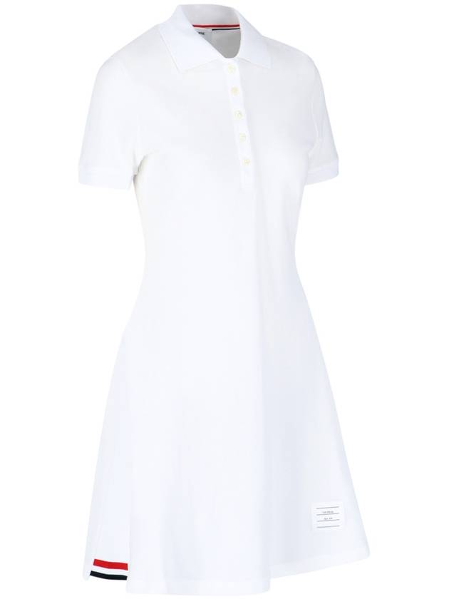 Women's Logo Patch Tennis Flare Short Dress White - THOM BROWNE - BALAAN 3