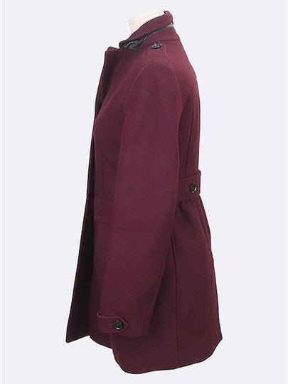 4010780 Purple color wool blend women s middle length single coat size 38 - BURBERRY - BALAAN 2