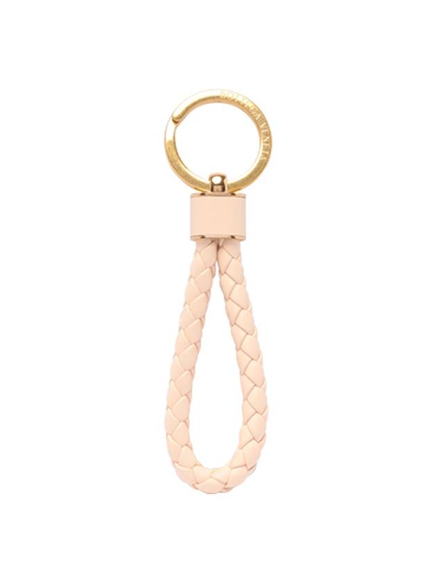 Intrecciato Lambskin Key Holder Pink - BOTTEGA VENETA - BALAAN 1