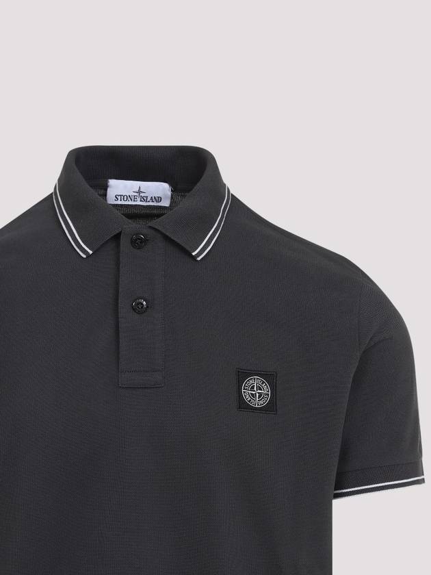 Logo Patch Polo Shirt Grey - STONE ISLAND - BALAAN 3