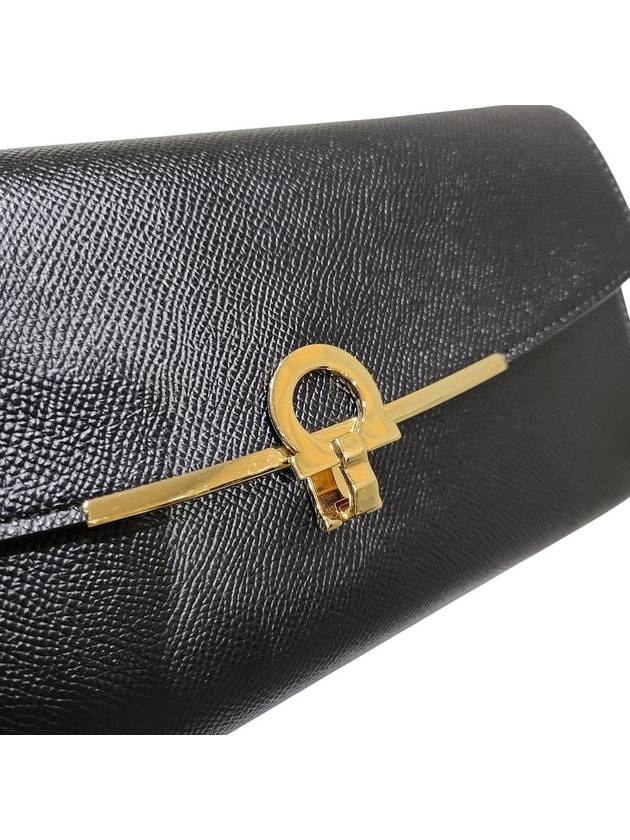 Ferragamo 212965 Black Leather Gancini Mini Chain Shoulder Bag - SALVATORE FERRAGAMO - BALAAN 7