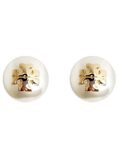 Crystal Pearl Stud Earring Gold - TORY BURCH - BALAAN 2