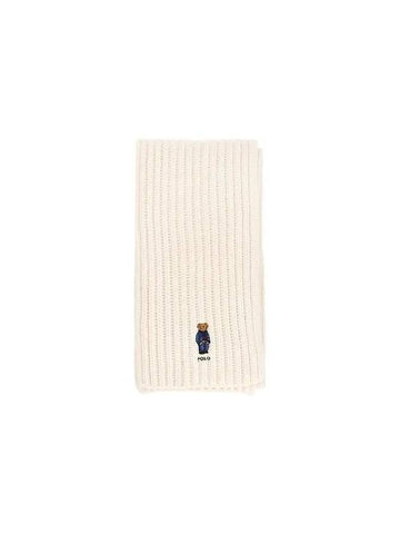 WC0523 105 Solid Denim Bare Rib Knit Muffler - POLO RALPH LAUREN - BALAAN 1