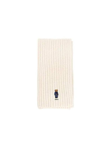 WC0523 105 Solid Denim Bare Rib Knit Muffler - POLO RALPH LAUREN - BALAAN 1