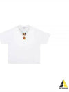 Feather Necklace Over Short Sleeve T-Shirt White - MARCELO BURLON - BALAAN 2
