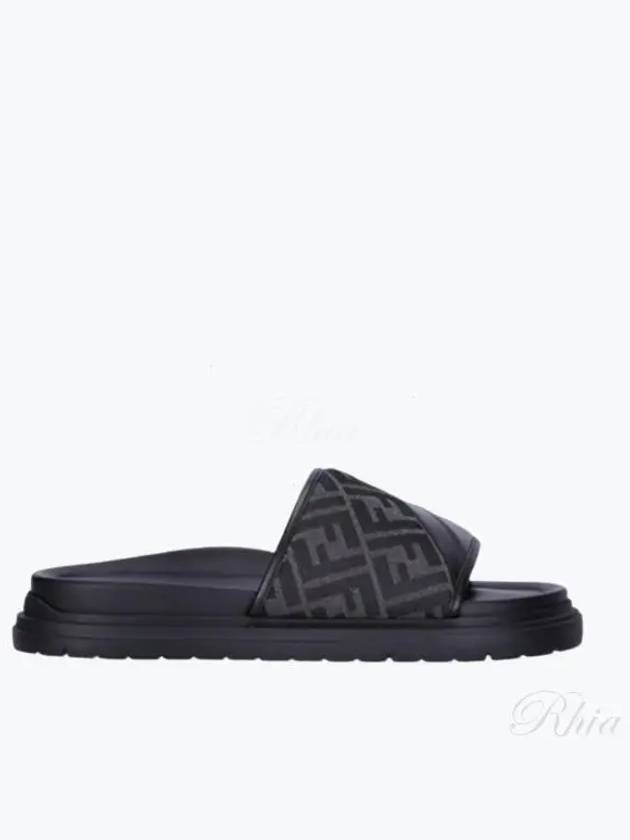 Diagonal FF Jacquard Slippers Grey - FENDI - BALAAN 2