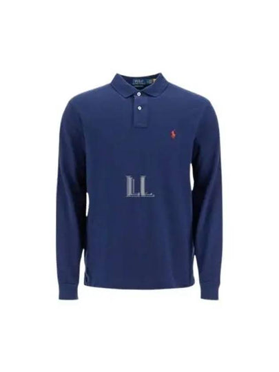 Embroidered Logo Slim Fit Polo Shirt Dark Blue - POLO RALPH LAUREN - BALAAN 2