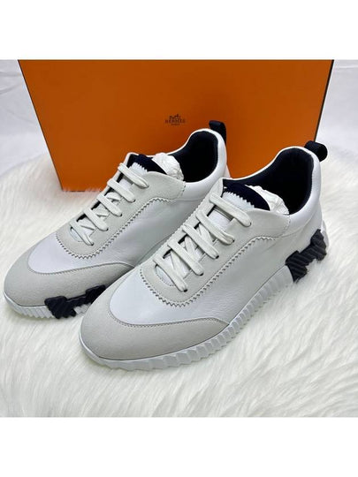 Bouncing Sneakers Calfskin Suede Goatskin Blanc - HERMES - BALAAN 2