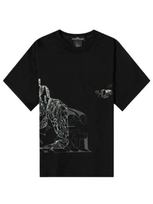 Shadow Crewneck Short Sleeve T-Shirt Black - STONE ISLAND - BALAAN 2