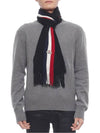 Men s Logo Patch Tricot Wool Muffler 3C00019 A9575 999 24F - MONCLER - BALAAN 3