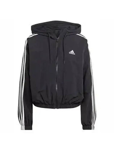 Essentials 3S Woven Windbreaker Black - ADIDAS - BALAAN 1