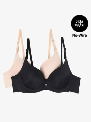 UNDERWEAR Essential No Wire Bra 2 Pack FI4BAE2492FBLK - FILA - BALAAN 1